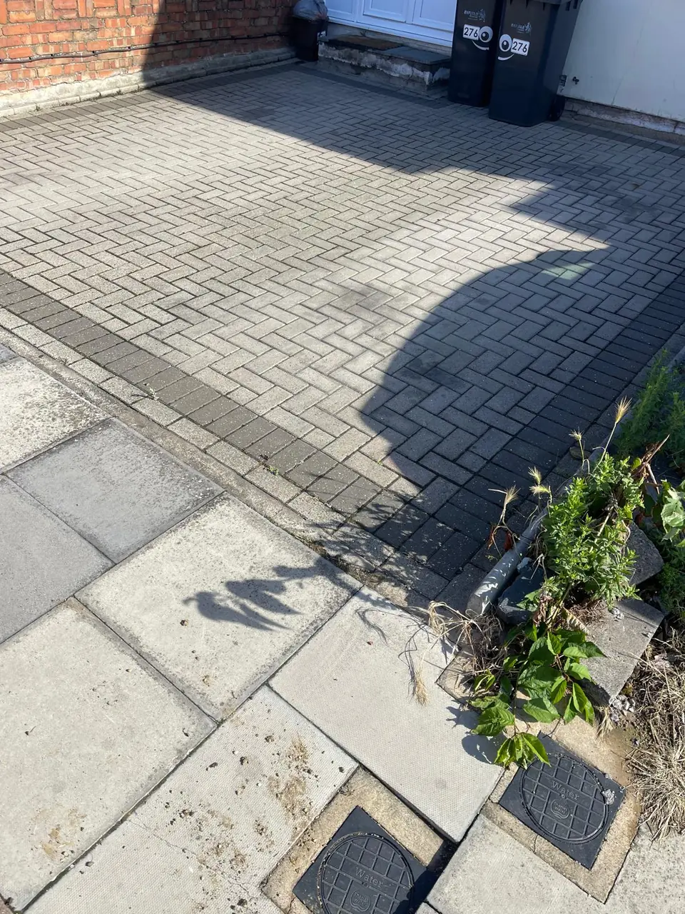 Block paving reinstated after underground water-pipe work